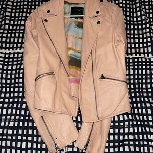 Sanctuary Nude Leather Jacket Small